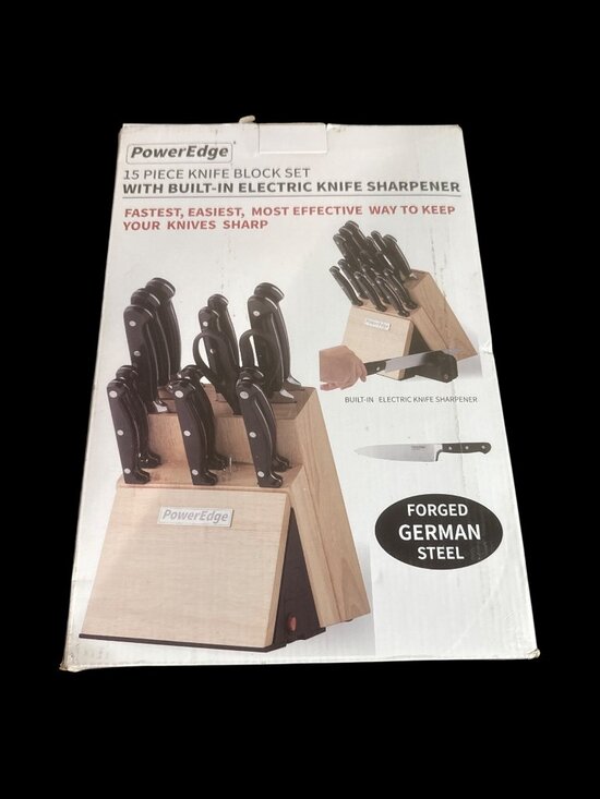 PowerEdge Other - PowerEdge 15-Piece Knife Block Set W/ Built-In Electric Sharpener New in Box